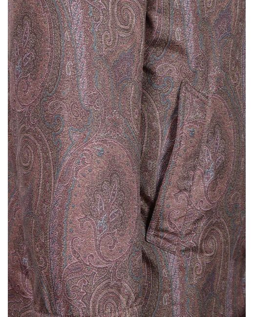 Etro Brown Paisley Pattern Coat for men