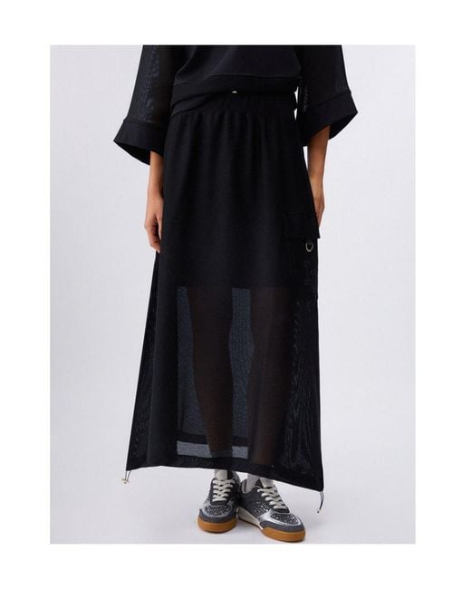 Liu Jo Black Long Mesh Skirt