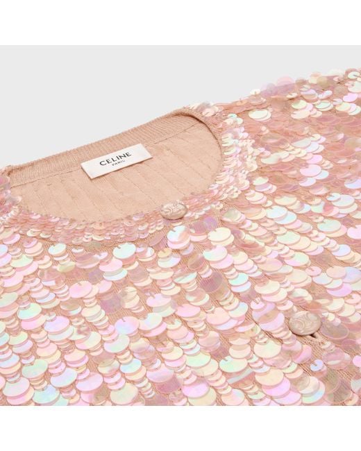 Céline Pink Embroidered Cardigan