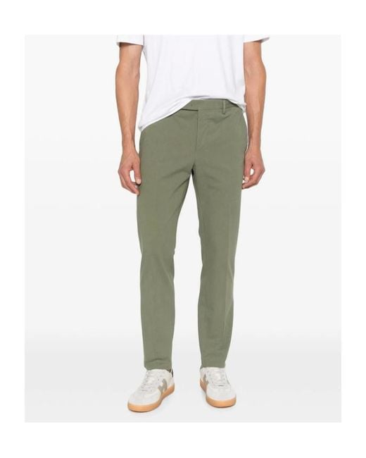 Pt Pantaloni Green Casual Pants With Belt Loops for men