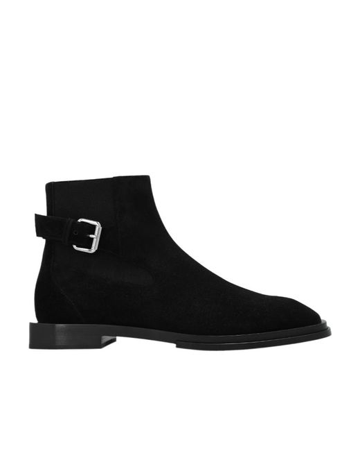 Alexander McQueen Black Pointed Toe Ankle Boots for men