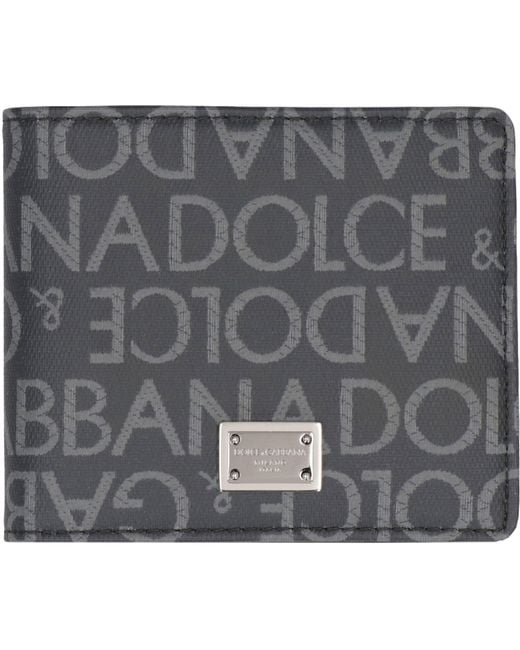 Dolce & Gabbana Gray Jacquard Logo Wallet for men