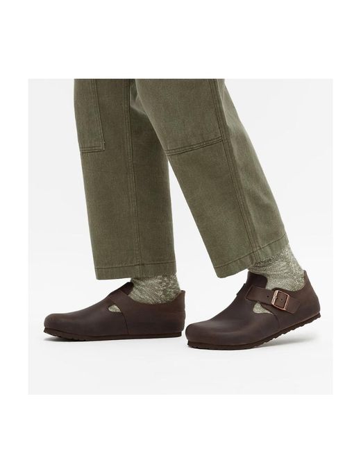 Birkenstock Brown Logo Flat Business Casual Shoes for men