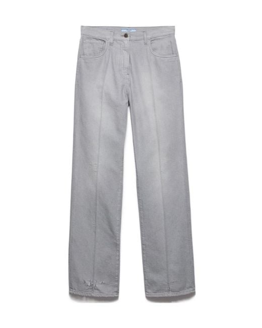 Prada Gray Washed Denim Jeans