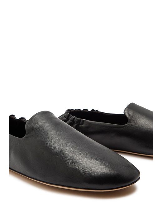 The Row Black Solid Leather Flats