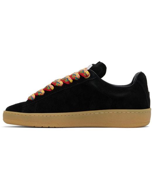 Lanvin Black Lite Curb Suede Sneakers