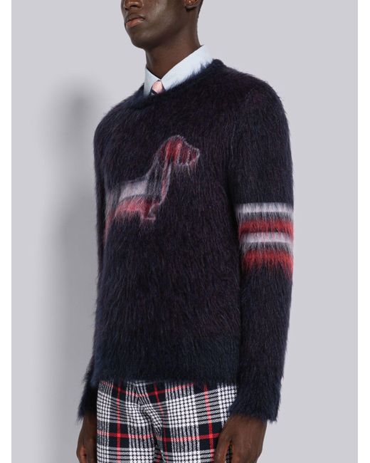 Thom Browne Blue Hector Knitted Jumper for men