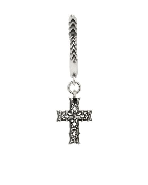 Emanuele Bicocchi Metallic Reissue Notre-Dame Cross Single Earring for men