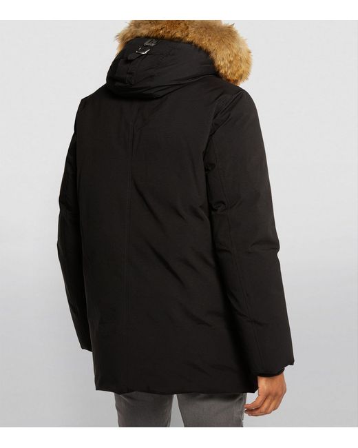Mackage Blue Edward Fur Hooded Jacket for men