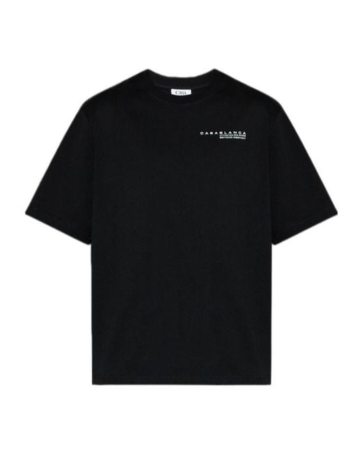 Casablanca Black Glitch Orchid Oversized Short Sleeve T-Shirt for men