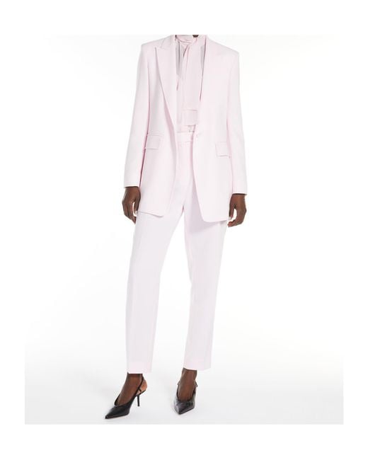Max Mara Pink Bow Tie Long-Sleeved Shirt