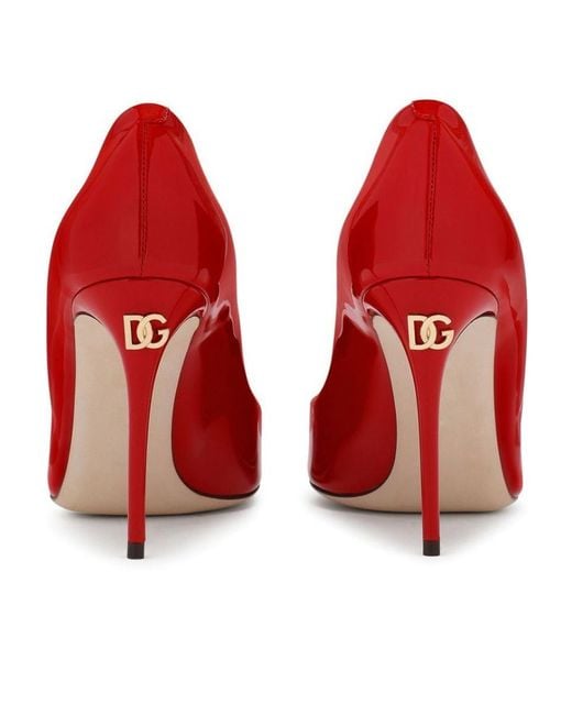 Dolce & Gabbana Red Logo Shallow High Heels