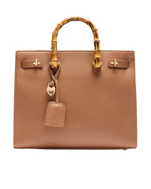 Liu Jo Brown Bamboo-Finish-Handles Tote Bag