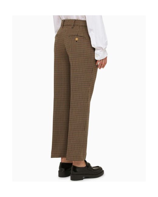 Prada Brown Houndstooth Tailored Pants