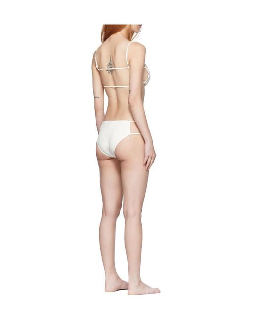Courreges White Stretch Nylon Bikini Top