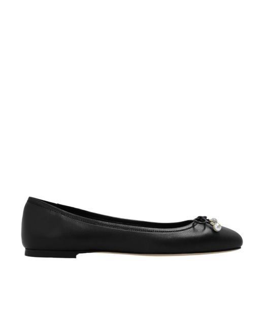 Jimmy Choo Black Elme Embellished Flat Shoes