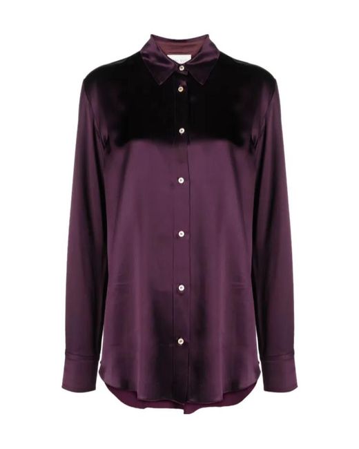 Forte_forte Purple Satin-Finish Long-Sleeve Shirt
