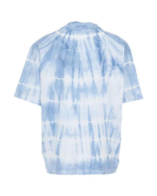 DSquared² Blue Tie-Dye Crewneck T-Shirt