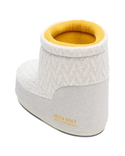 Moon Boot White X Guest Knitted Panel Snow Boots