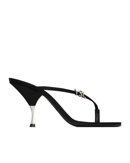 Saint Laurent Black Jerry Logo Embellished Mules