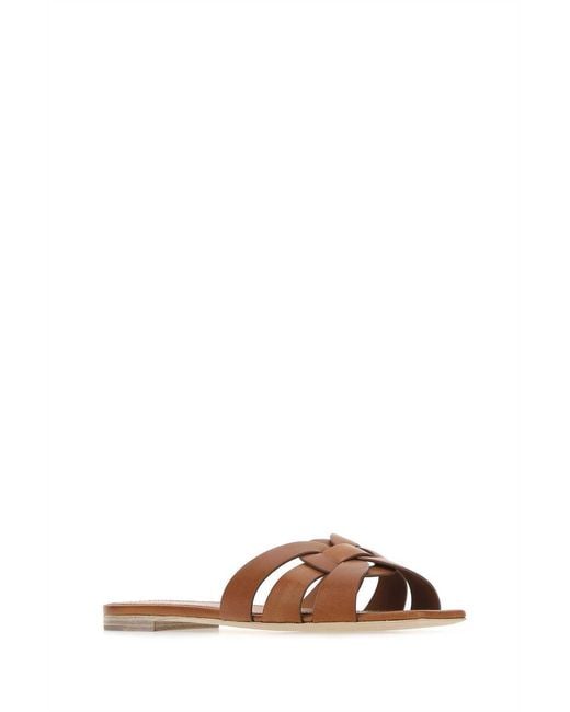 Saint Laurent Brown Tribute Open Toe Sandals