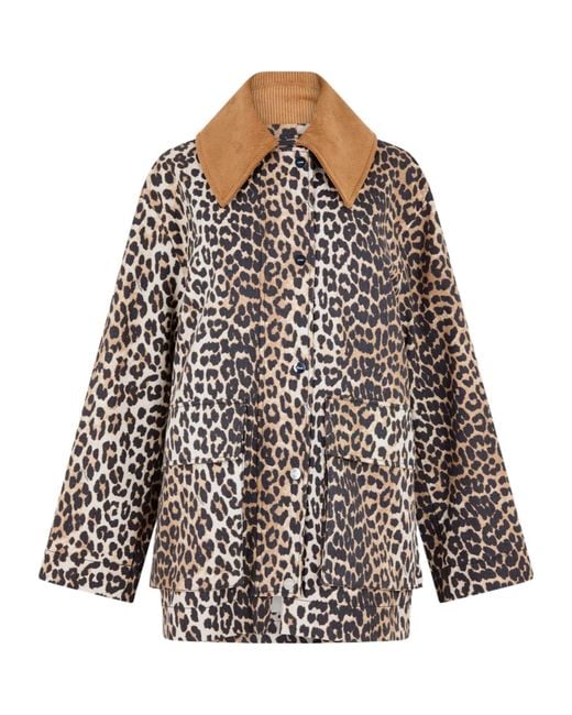 Ganni Multicolor Leopard Print Casual Jacket