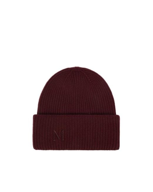 Max Mara Red Mmretina Ribbed Beanie