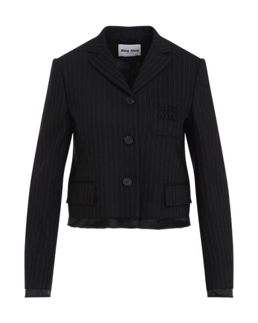 Miu Miu Black Pinstriped Jacket
