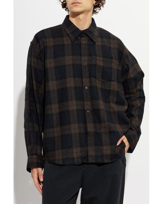 Vetements Black Checked Oversized Shirt for men