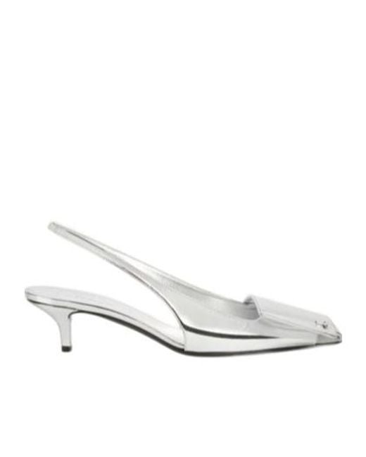 Courreges White Courrèges Fold Mirror Slingback Pumps