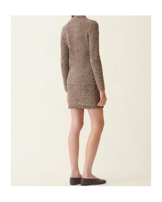 Fabiana Filippi Brown Sequined Tweed Zip Jacket