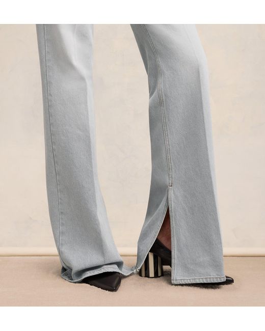 AMI Gray Ami Slitted Flared Jeans