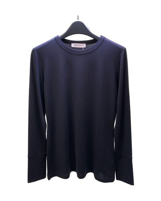 Sportmax Black T-Shirt With Round Neck And Long Sleeves