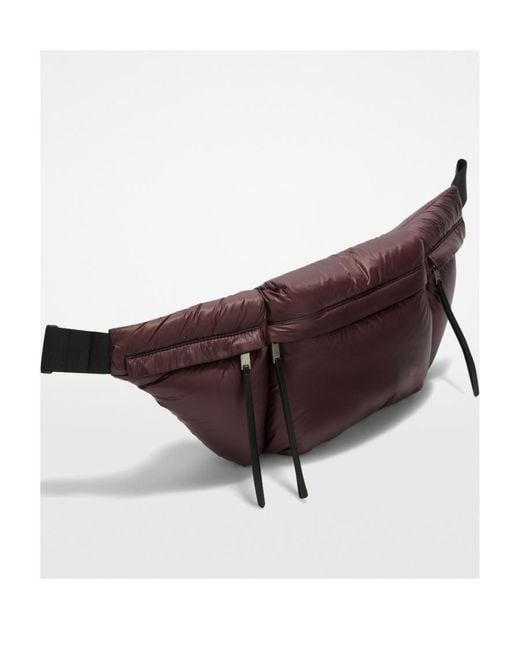 Jil Sander Purple Logo Printed Padded Belt Bag
