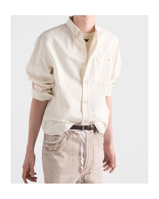 Prada White Chambray Shirt for men