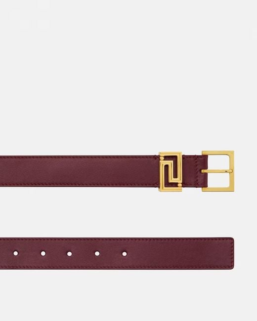 Versace White Greca-Plaque Buckle Belt