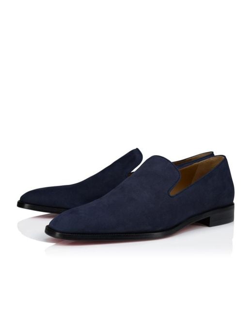 Christian Louboutin Blue Suede Loafers for men