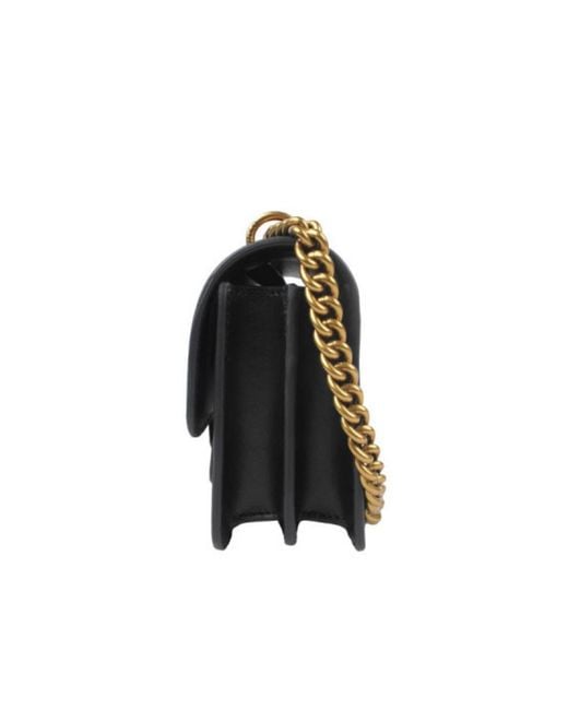 Pinko Black Love One Chain-Linked Mini Shoulder Bag