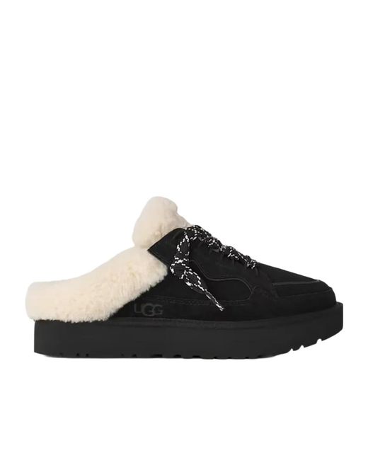Ugg Black Shearling-Lined Lace-Up Shoes