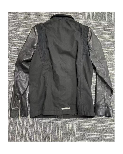Chrome Hearts Gray Splice Stand-Neck Casual Jacket for men