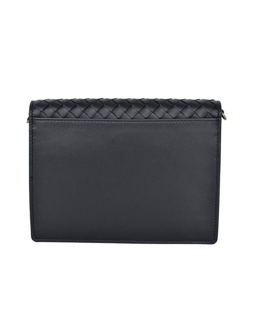 Bottega Veneta Gray Intrecciato Leather Wallet On A Chain