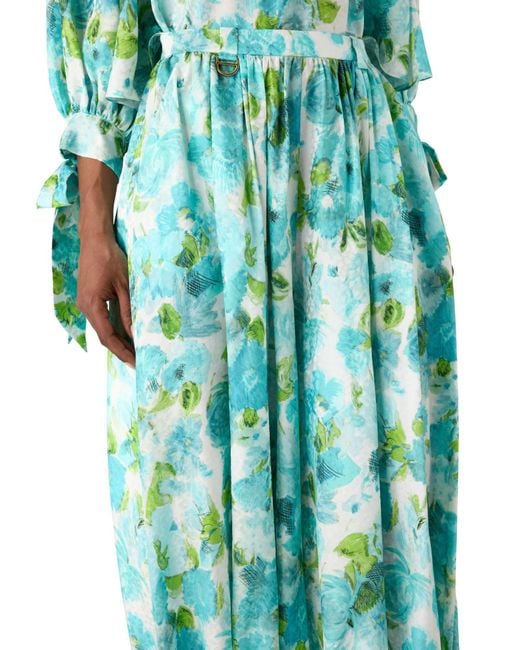 Chloé Blue Wide Printed Pants
