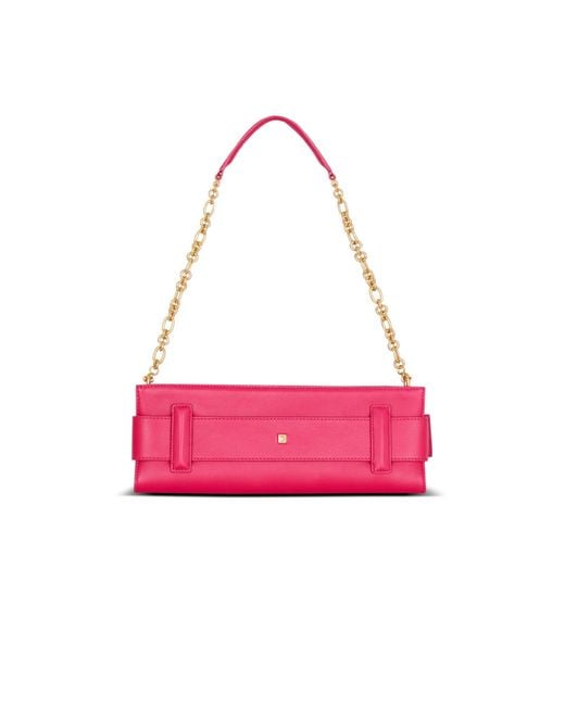 Balmain Pink Anthem Calfskin Leather Clutch