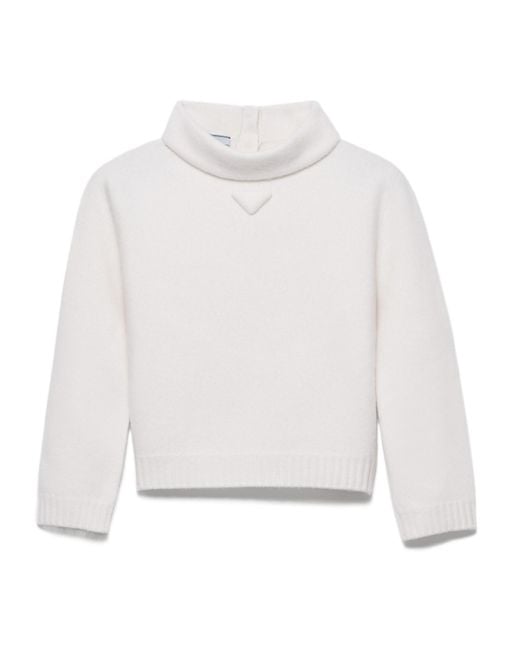 Prada White Wool Turtleneck