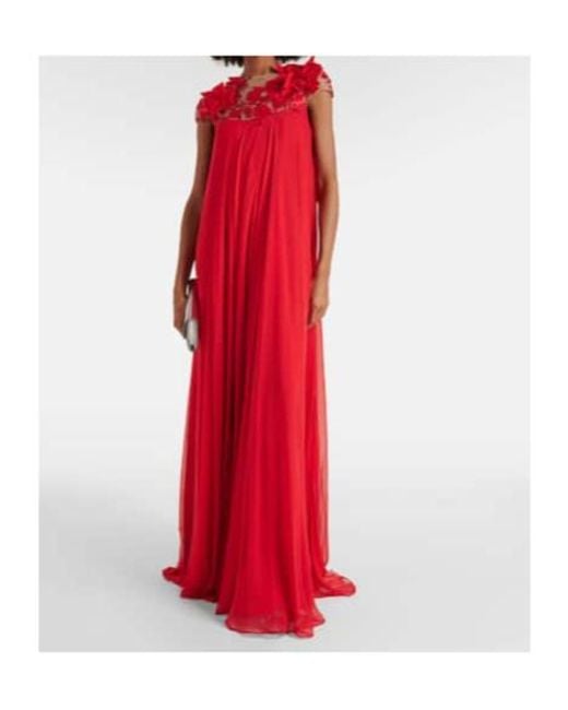 Monique Lhuillier Trapeze Embroidered Gown