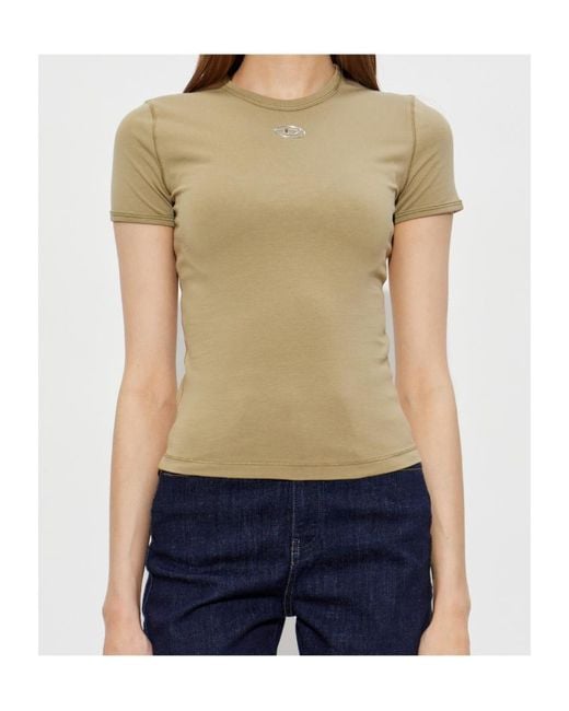 DIESEL Natural T-Uncutieslong-Od Crewneck T-Shirt