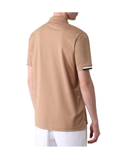 Boss Natural Stripe-Trimmed Polo Shirt for men
