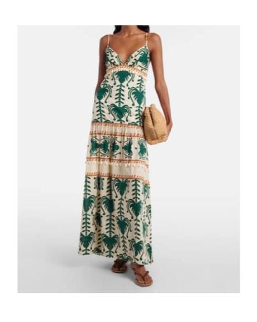 Johanna Ortiz Green Keeper Cotton Poplin Maxi Dress