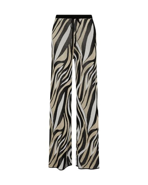 Marella Black Jacquard Knit Fabric Trousers