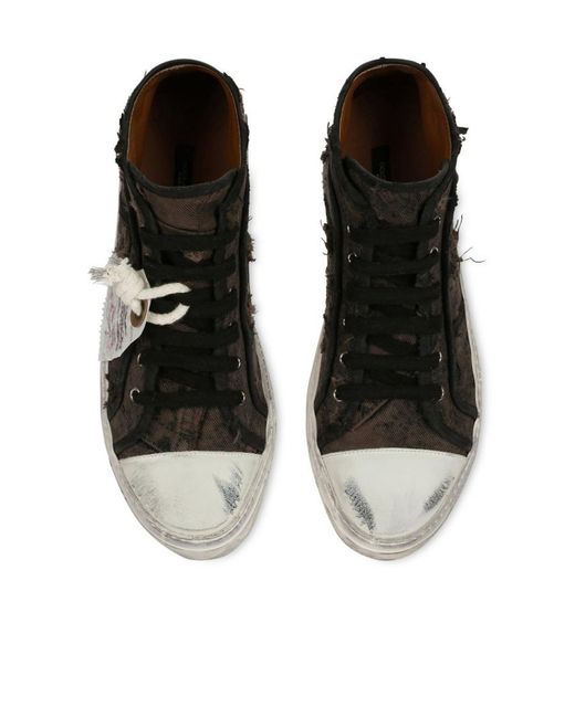 Dolce & Gabbana Brown Logo Lace Up Casual Sports Shoes for men